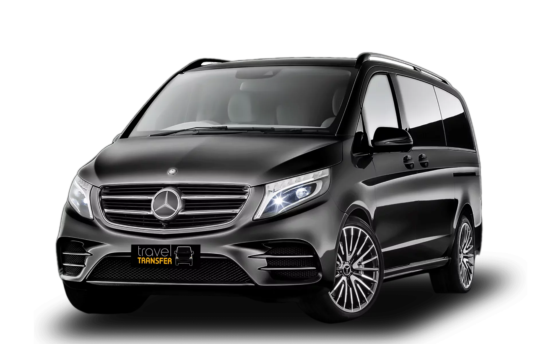 a black van with a black background